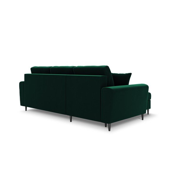 Žalios spalvos iš velveto sulankstoma/su sandėliavimo vieta kampinė sofa Kyoto – Cosmopolitan Design-image-3