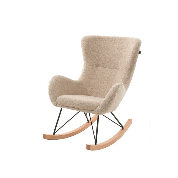Smėlio spalvos iš boucle supamasis vaikiškas krėslas Rocky – Vipack
