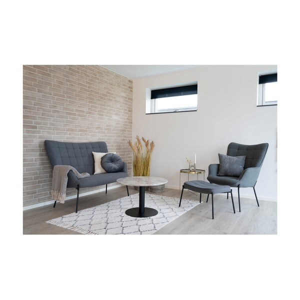 Apvalios formos kavos staliukas baltos spalvos/juodos spalvos su marmuro dekoro stalviršiu 70x70 cm Bolzano – House Nordic-image-4