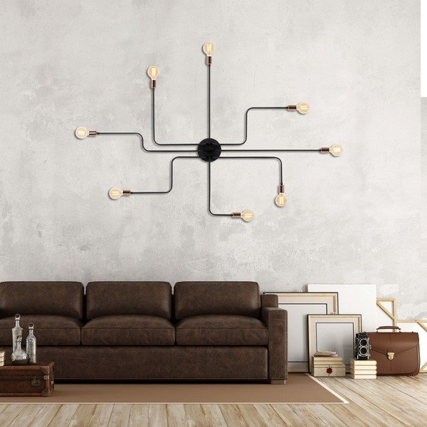 Sieninė lempa juodos spalvos/bronzinės spalvos Truva – Opviq lights-image-1