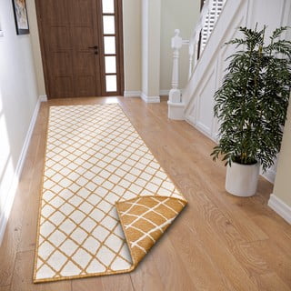 Lauko kilimas ochros spalvos/baltos spalvos 80x350 cm Malaga – NORTHRUGS