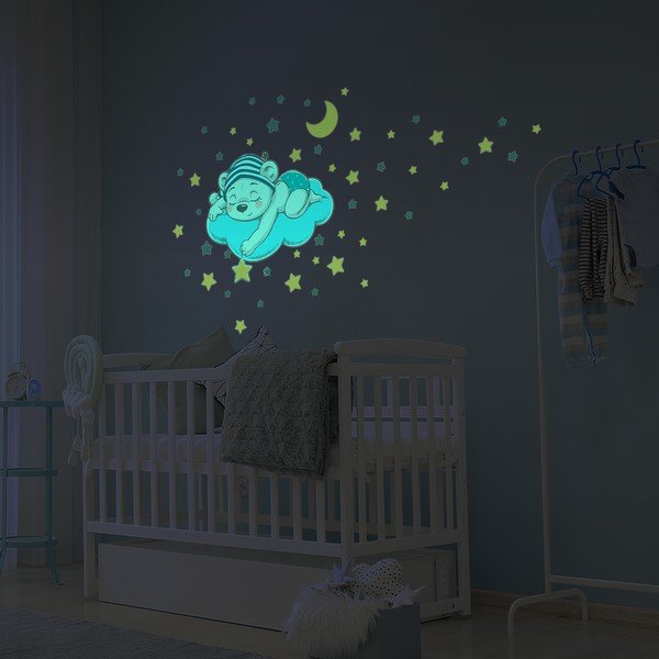 Vaikiškas sieninis lipdukas 35x30 cm Dreamy Bear - Ambiance-image-1