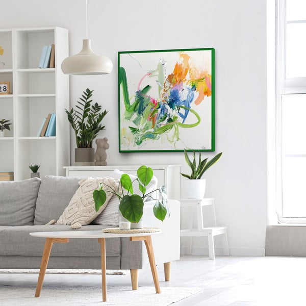 Paveikslas su rankomis dažytais elementais 102x102 cm Confidential Green – Malerifabrikken-image-1