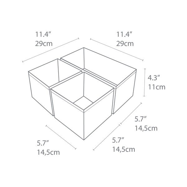 3 pilkos spalvos daiktadėžių rinkinys Bigso Box of Sweden Drawer-image-3