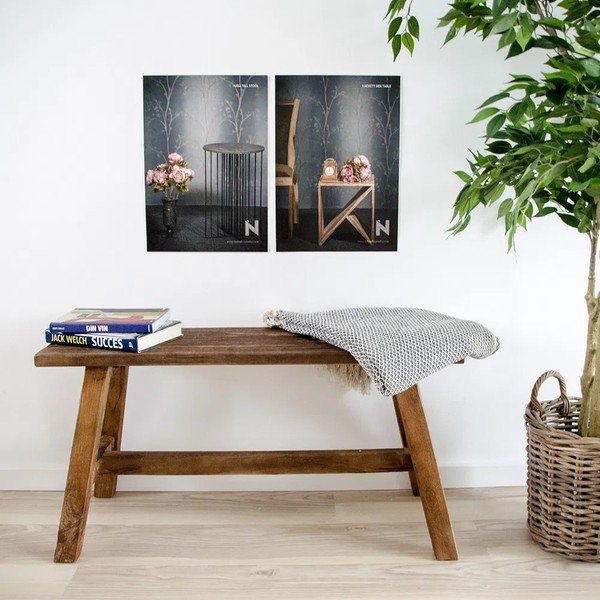 Medžio masyvo sodo suoliukas rudos spalvos Barcelona – House Nordic-image-2