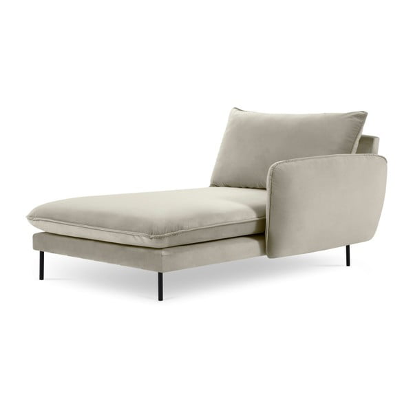 Smėlio spalvos aksominis gultas Cosmopolitan Design Vienna, dešinysis kampas-image-3