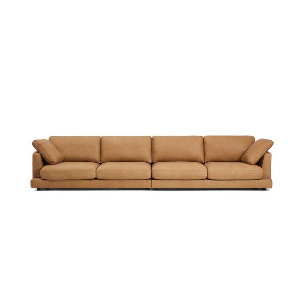 Rudos spalvos sofa iš odos 390 cm Gala – Kave Home-image-2