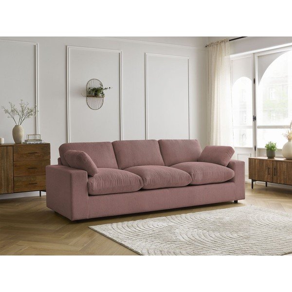 Rožinės spalvos sofa iš kordinio velveto 250 cm Belair – Bobochic Paris-image-1