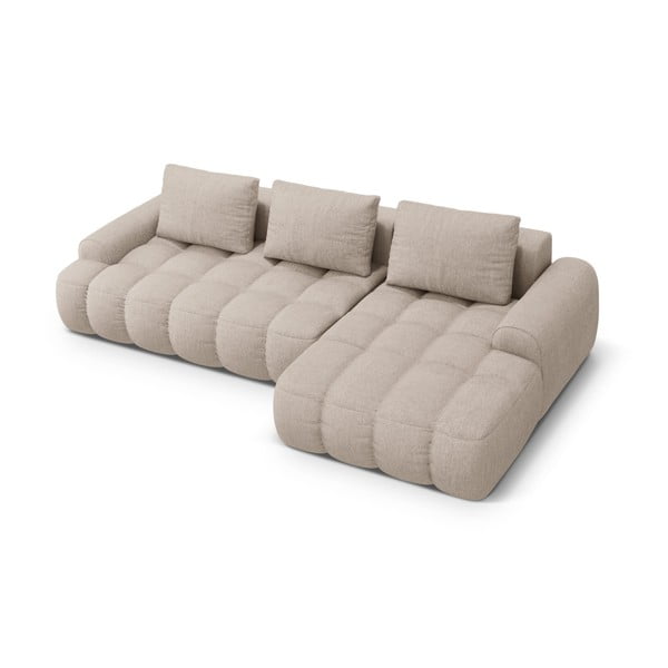 Šviesiai rudos spalvos sulankstoma/su sandėliavimo vieta kampinė sofa (su dešiniuoju kampu/su gultu) Linz – Cosmopolitan Design-image-3