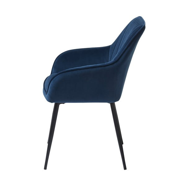 Tamsiai mėlynos spalvos iš audinio valgomojo kėdžių komplektas su porankiais 2 vnt. Nolan Stripe – Unique Furniture-image-3