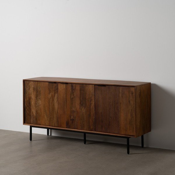 Rudos spalvos iš mango masyvo šoninė spintelė 160x78x40 cm Sagara – Ixia-image-2