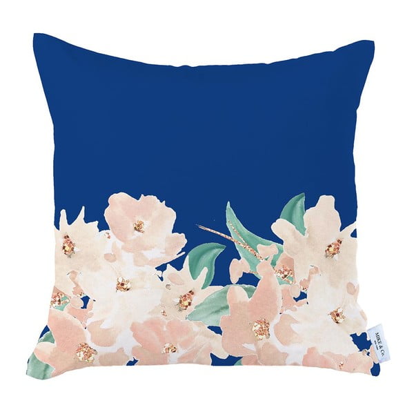 Mėlynos ir rožinės spalvos užvalkalas Mike & Co. NEW YORK Medaus rožės, 43 x 43 cm