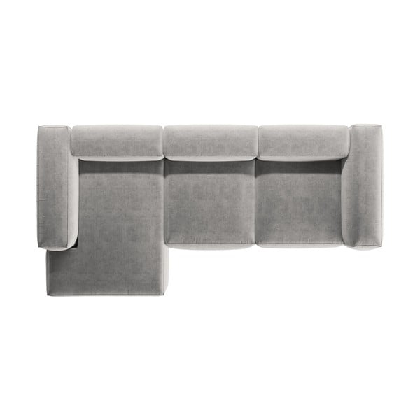 Šviesiai pilkos spalvos kampinė sofa (su kairiuoju kampu/su gultu) Bergamo – Cosmopolitan Design-image-3