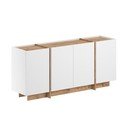 Baltos spalvos šoninė spintelė iš pušies su anga laidams 180x80x45 cm Dorma – Kalune Design