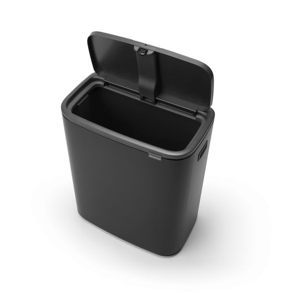 Iš plieno galima atidaryti palietus šiukšliadėžė matinės juodos spalvos 60 l Bo Touch Bin – Brabantia