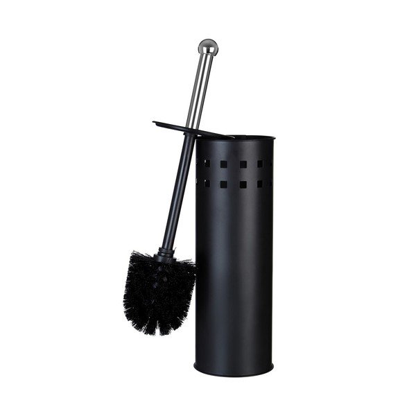 Matinės juodos spalvos iš metalo tualeto šepetys Indy – Premier Housewares-image-3