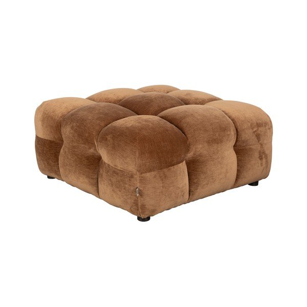 Rudos spalvos modulinė taburetė iš velveto Hackman – Dutchbone-image-2