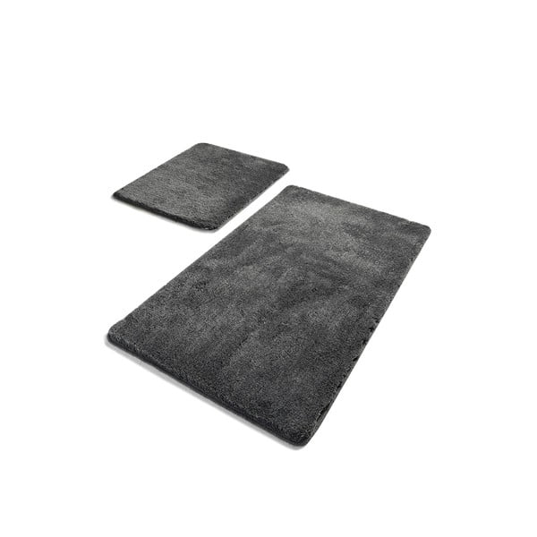 2 tamsiai pilkų stačiakampių vonios kilimėlių rinkinys Chilai
