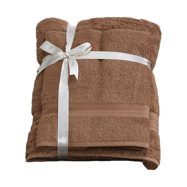 Rudos spalvos iš frote audinio iš medvilnės vonios rankšluosčių rinkiniai 2 vnt. – Foutastic