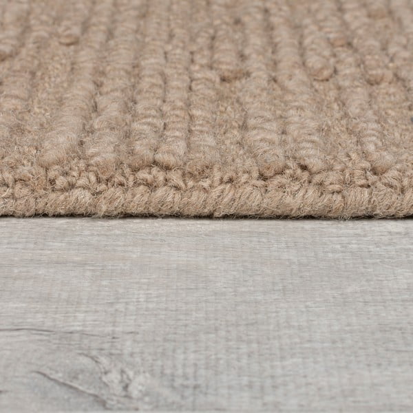 Rankų darbo smėlio spalvos iš vilnos kilimas 120x170 cm Harris Boucle – Flair Rugs-image-4