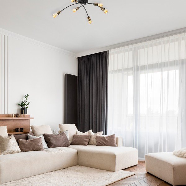 Juodos spalvos lubinis šviestuvas 67x67 cm Banana – Opviq lights-image-1