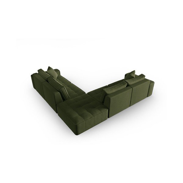 Kampinė sofa žalios spalvos Mike – Micadoni Home-image-3