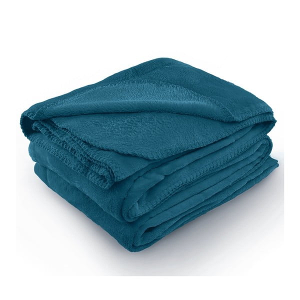Indigo mėlyna mikropluošto antklodė "AmeliaHome Tyler", 170 x 200 cm