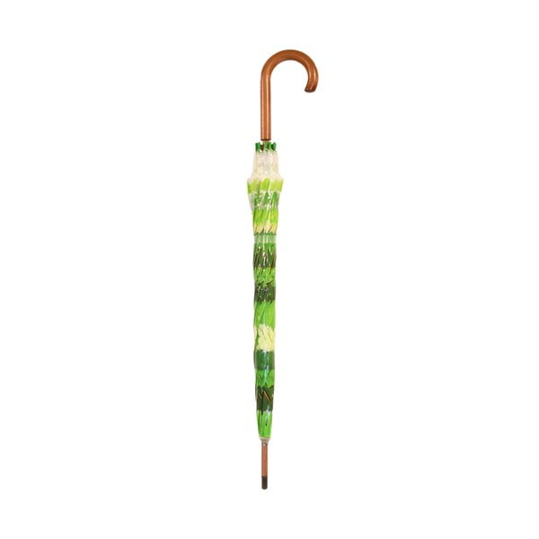 Permatomas vėjo nepraleidžiantis skėtis su žaliomis detalėmis Esschert Design Ambiance Birdcage Leaf, ⌀ 92,5 cm-image-1