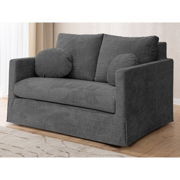 Tamsiai pilkos spalvos sofa 140 cm Paphos – Ropez-image-1
