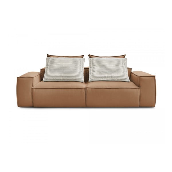 Iš dirbtinės odos sofa rudos spalvos 260 cm Boheme – Bobochic Paris