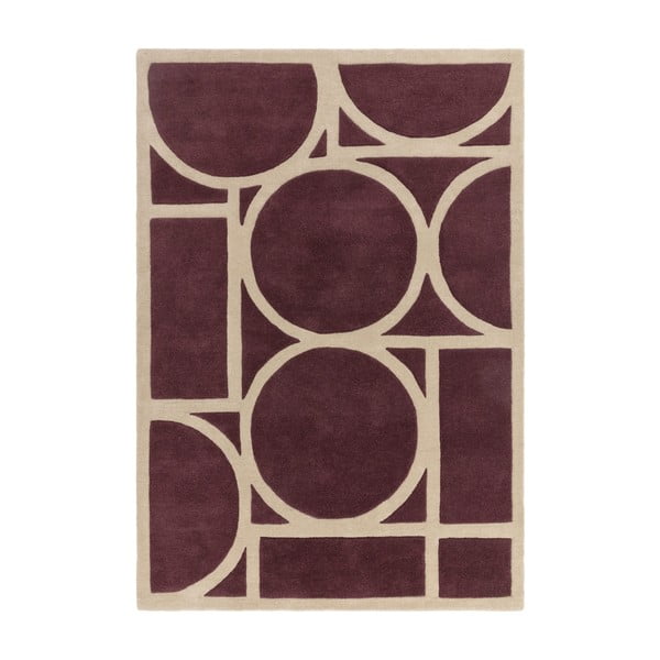 Iš vilnos kilimas tamsiai rudos spalvos 160x230 cm Metro Plum – Asiatic Carpets