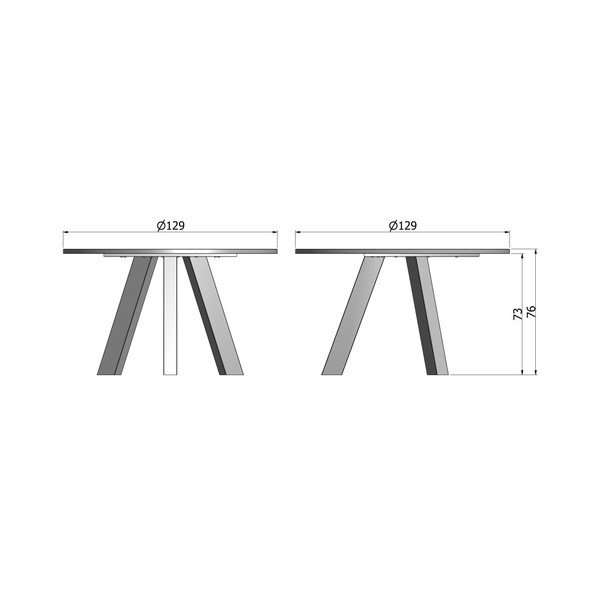 Valgomojo stalas iš balinto ąžuolo WOOOD Rhonda, Ø 129 cm-image-2