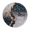 Skalbiamas apvalios formos kilimas baltos spalvos/smaragdinės spalvos ø 120 cm – Vitaus