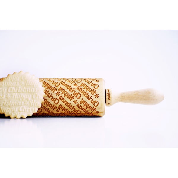 Medinis kalėdinis reljefinis kočėlas Valek Happy Christmass-image-2