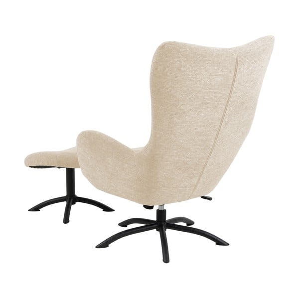 Kreminės baltos spalvos krėslas su kėdute Actona Talgarth-image-3