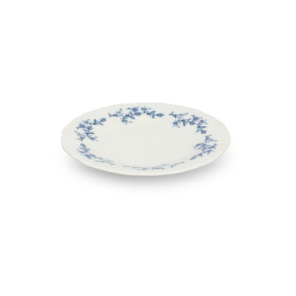 Baltos spalvos/mėlynos spalvos iš porceliano  lėkštė ø 21 cm Retro – BonBistro-image-3