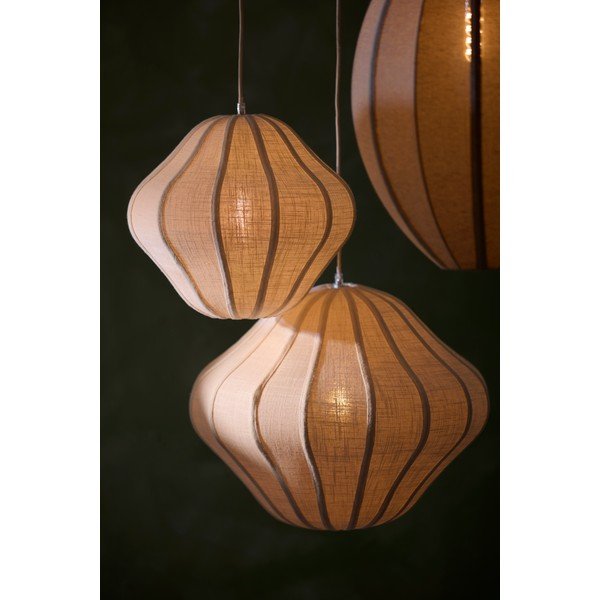 Kreminės spalvos kabantis šviestuvas ø 10 cm su tekstiliniu gaubtu Sukau – Light & Living-image-1