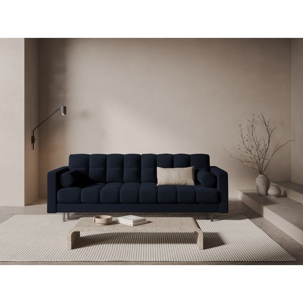 Tamsiai mėlynos spalvos sulankstoma/su sandėliavimo vieta sofa 222 cm Bali – Cosmopolitan Design-image-1