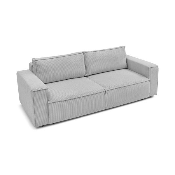 Sulankstoma sofa šviesiai pilkos spalvos iš kordinio velveto 245 cm Nihad – Bobochic Paris-image-3