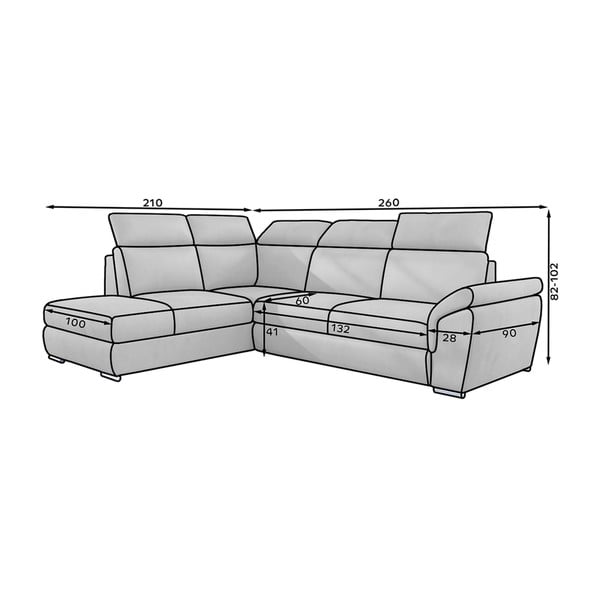 Smėlio spalvos iš velveto sulankstoma/su sandėliavimo vieta kampinė sofa (su kairiuoju kampu/„L“ formos) Loreto – ELTAP-image-2