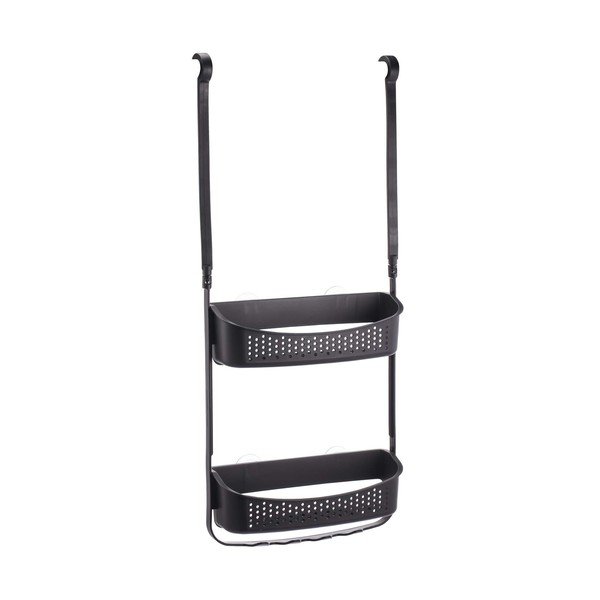 Pakabinama matinės juodos spalvos iš plastiko vonios lentyna Vesper – douceur d'intérieur-image-3