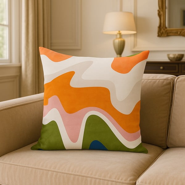 Dekoratyvinis pagalvės užvalkalas 43x43 cm Squiggly Orange – Mila Home-image-3