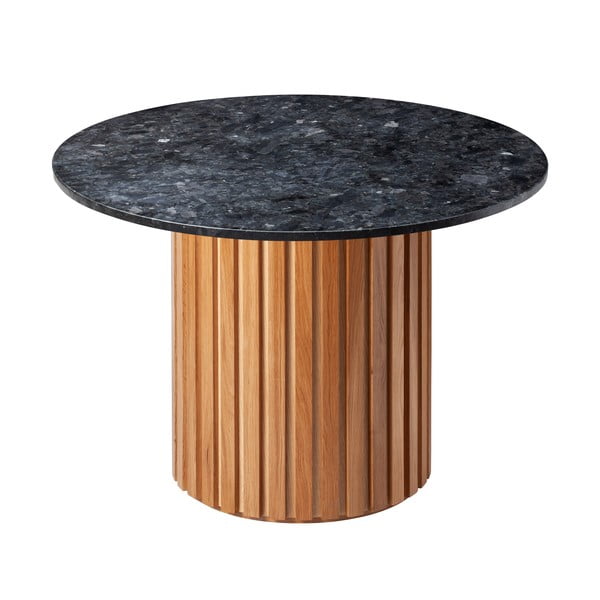Juodojo granito valgomojo stalas su ąžuolo medžio pagrindu RGE Moon, ⌀ 105 cm