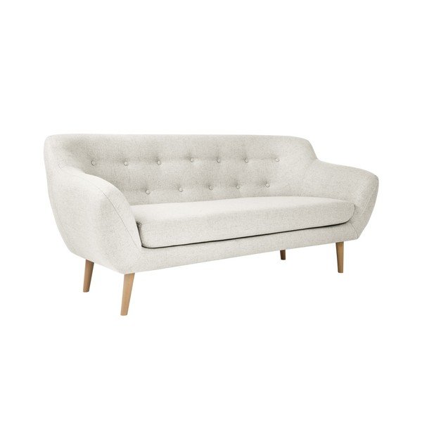 Kreminė trijų vietų sofa su šviesiomis kojelėmis Mazzini Sofas Sicile-image-2