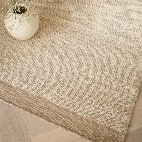 Rankų darbo smėlio spalvos/kreminės spalvos iš vilnos kilimas 120x170 cm Lima Sand – Asiatic Carpets-image-2