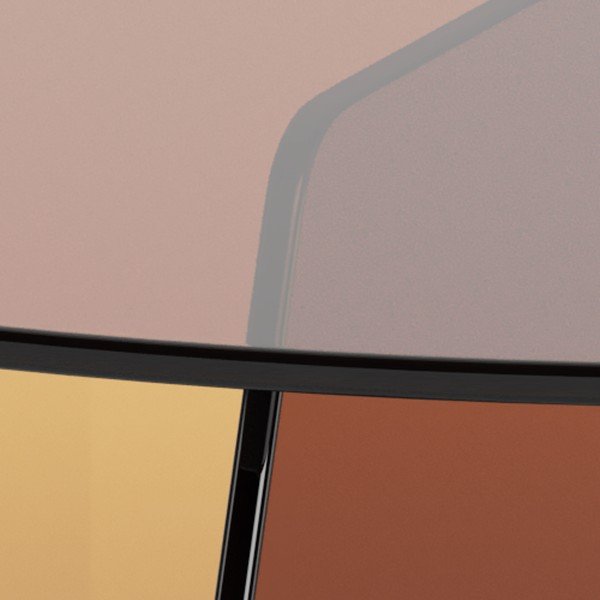 Rudos spalvos iš stiklo apvalios formos kavos staliukas ø 80 cm Samos – Actona-image-1