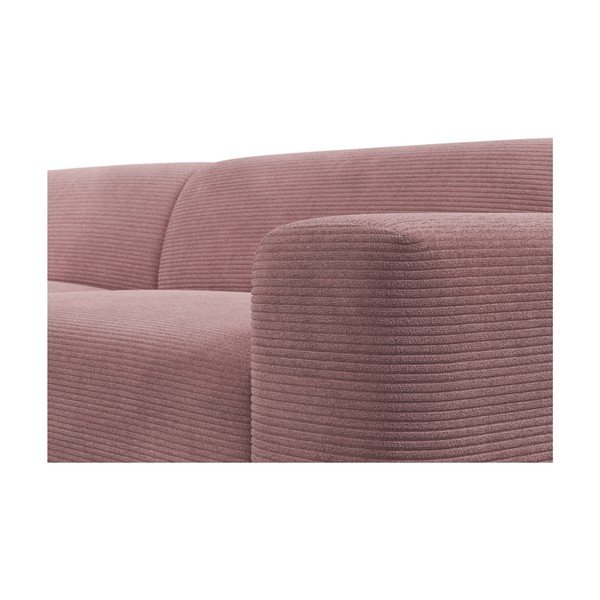 Rožinė aksominė kampinė sofa Marie Claire Home Karen, 260 cm, dešinysis kampas-image-1