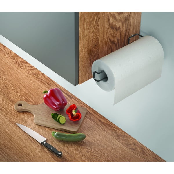 Černý nástěnný držák na kuchyňské utěrky Metaltex-image-3