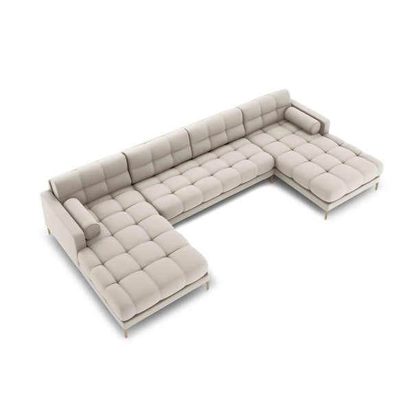 Kampinė sofa smėlio spalvos („U“ formos) Bali – Cosmopolitan Design-image-3