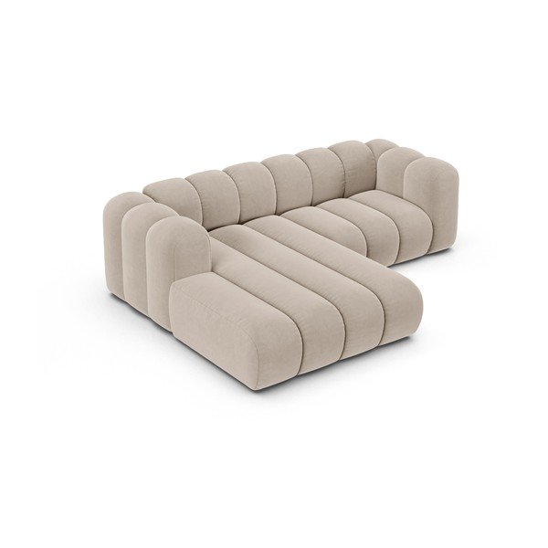Kampinė sofa smėlio spalvos (su kairiuoju kampu) Lupine – Micadoni Home-image-2